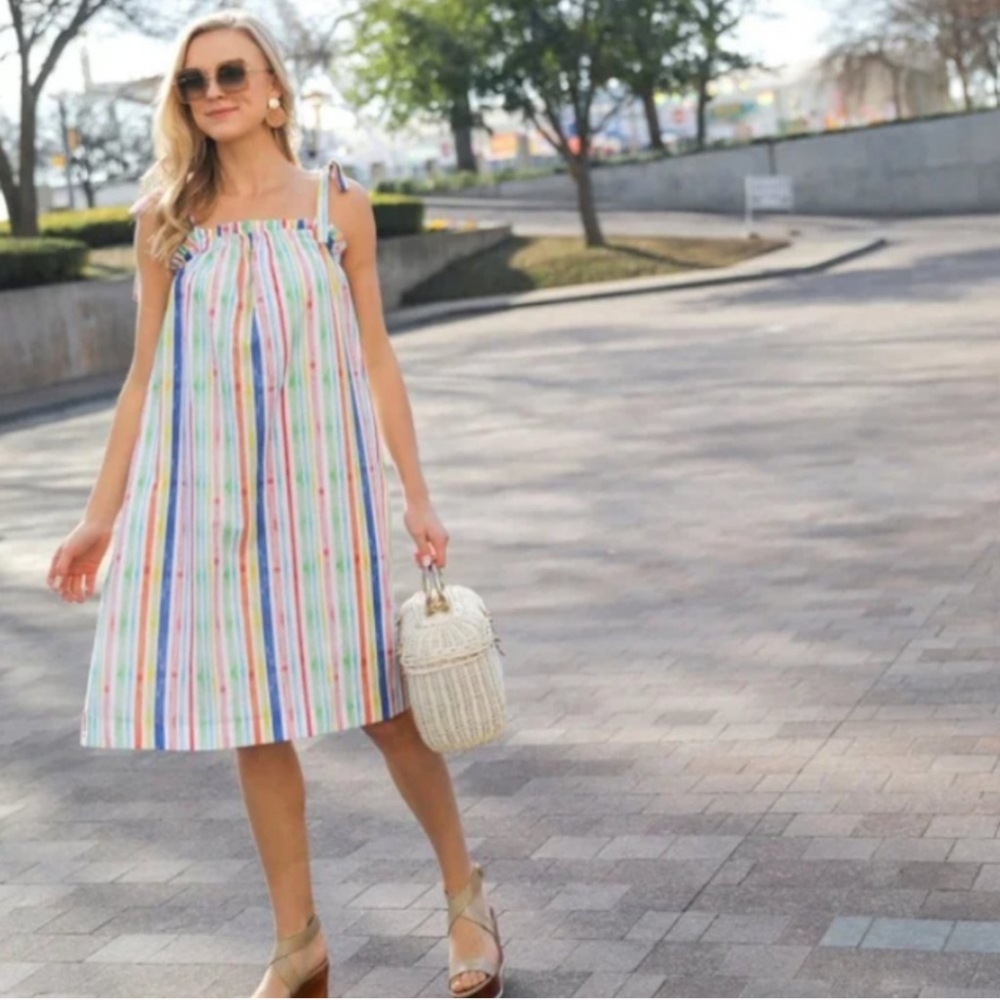 Striped Multicolor Midi Dress